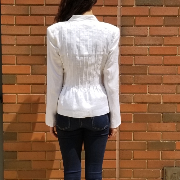 Magaschoni White Linen Jacket sz S NEW $248 - Picture 4 of 6